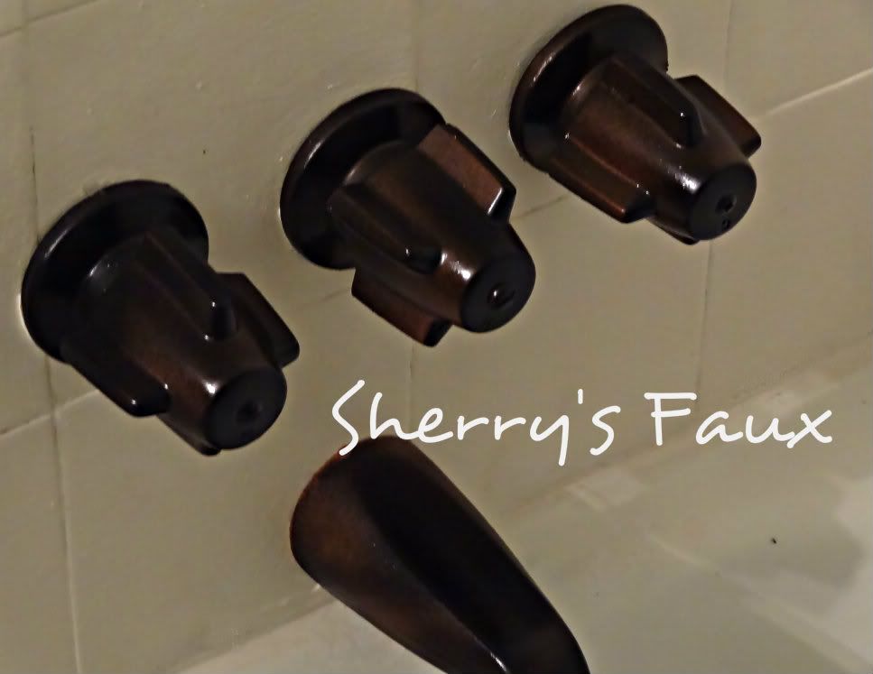 Decorating with CENTS Spray Paint Bath Faucets